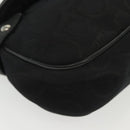 Salvatore Ferragamo Gancini Hand Bag Canvas Black Silver Auth 138872-8