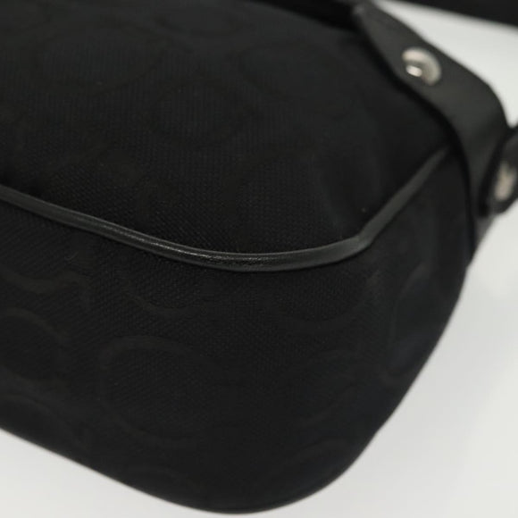 Salvatore Ferragamo Gancini Hand Bag Canvas Black Silver Auth 138872