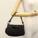 Salvatore Ferragamo Gancini Hand Bag Canvas Black Silver Auth 138872-21