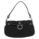 Salvatore Ferragamo Gancini Hand Bag Canvas Black Silver Auth 138872-13