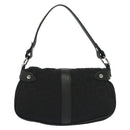 Salvatore Ferragamo Gancini Hand Bag Canvas Black Silver Auth 138872-2
