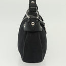 Salvatore Ferragamo Gancini Hand Bag Canvas Black Silver Auth 138872-4