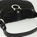 Salvatore Ferragamo Gancini Hand Bag Canvas Black Silver Auth 138872-6