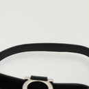 Salvatore Ferragamo Gancini Hand Bag Canvas Black Silver Auth 138872-14