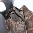 Salvatore Ferragamo Gancini Hand Bag Leather Black Silver Auth 138873-19