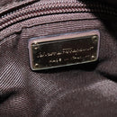 Salvatore Ferragamo Vala Hand Bag Nylon Enamel 2way Purple Silver Auth 138874-17