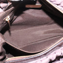 Salvatore Ferragamo Vala Hand Bag Nylon Enamel 2way Purple Silver Auth 138874-18