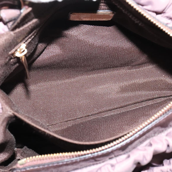 Salvatore Ferragamo Vala Hand Bag Nylon Enamel 2way Purple Silver Auth 138874