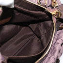 Salvatore Ferragamo Vala Hand Bag Nylon Enamel 2way Purple Silver Auth 138874-19