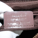Salvatore Ferragamo Vala Hand Bag Nylon Enamel 2way Purple Silver Auth 138874-23