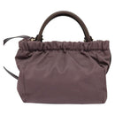 Salvatore Ferragamo Vala Hand Bag Nylon Enamel 2way Purple Silver Auth 138874-3