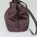Salvatore Ferragamo Vala Hand Bag Nylon Enamel 2way Purple Silver Auth 138874-4