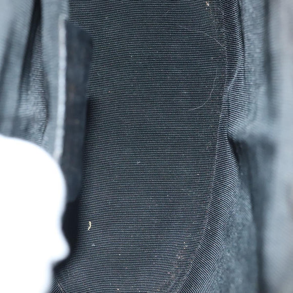 Salvatore Ferragamo Gancini Hand Bag Rattan Black Gold Auth 138876A