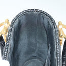 Salvatore Ferragamo Gancini Hand Bag Rattan Black Gold Auth 138876A-18