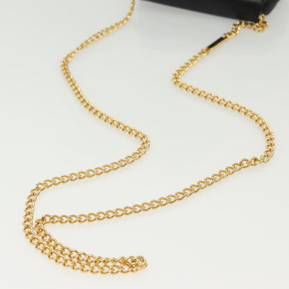 Salvatore Ferragamo Gancini Chain Shoulder Bag Leather Black Gold Auth 138877