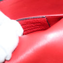 Salvatore Ferragamo Chain Vala Shoulder Bag Leather Red Gold Auth 138878-19