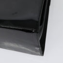 Salvatore Ferragamo Gancini Hand Bag Enamel 2way Black Gold Auth 138879-15