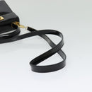 Salvatore Ferragamo Gancini Hand Bag Enamel 2way Black Gold Auth 138879-9