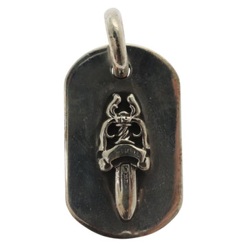 Chrome Hearts Raised Dagger Dog Tag Necklace Ag925 Silver Auth 138893M - 0
