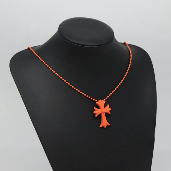 Chrome Hearts Necklace Rubber Orange Auth 138899M