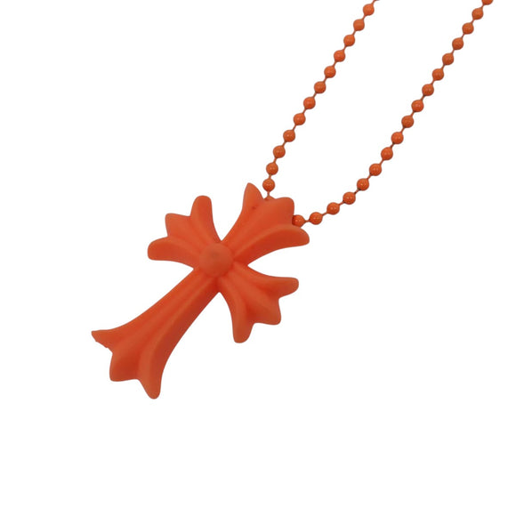 Chrome Hearts Necklace Rubber Orange Auth 138899M