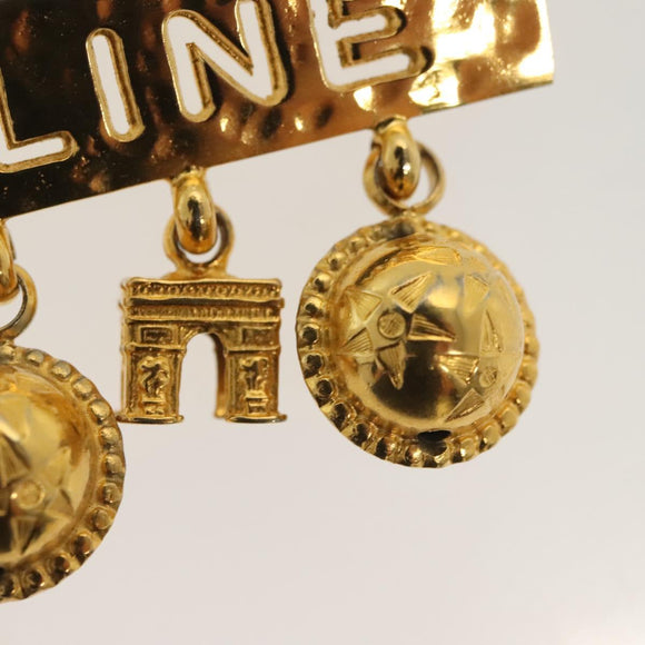 CELINE Brooch metal Gold Auth 138900V