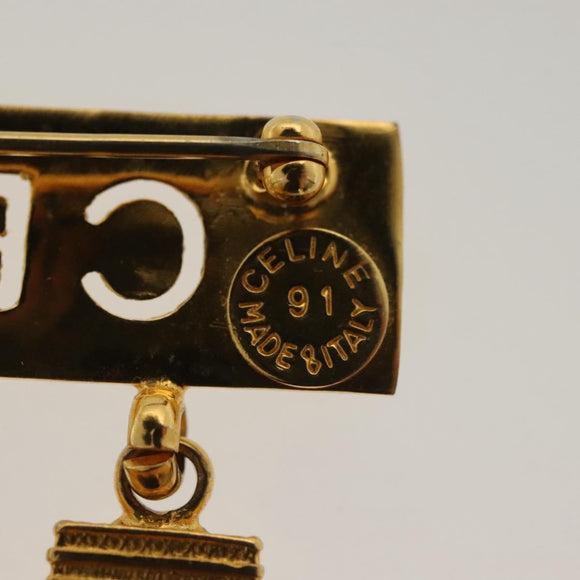 CELINE Brooch metal Gold Auth 138900V