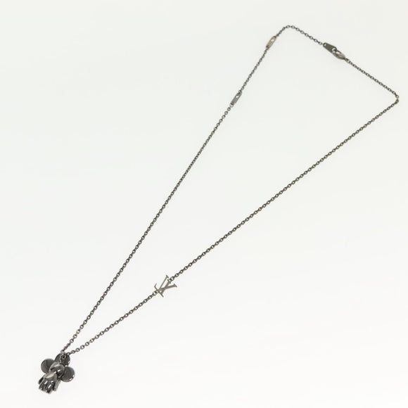 LOUIS VUITTON Pendant Vivienne Necklace metal Gunmetal M00831 LV Auth 138910