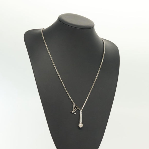 LOUIS VUITTON DJ Vocabulary Necklace metal Silver M69458 LV Auth 138915