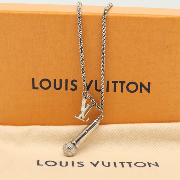 LOUIS VUITTON DJ Vocabulary Necklace metal Silver M69458 LV Auth 138915