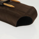 BURBERRY Golf Ball Case Nylon Brown Silver Auth 138917-10