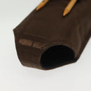 BURBERRY Golf Ball Case Nylon Brown Silver Auth 138917-11