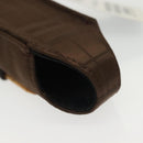 BURBERRY Golf Ball Case Nylon Brown Silver Auth 138917-12