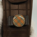 BURBERRY Golf Ball Case Nylon Brown Silver Auth 138917-14