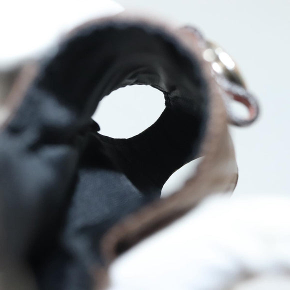 BURBERRY Golf Ball Case Nylon Brown Silver Auth 138917