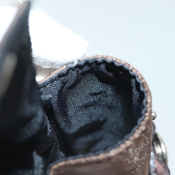 BURBERRY Golf Ball Case Nylon Brown Silver Auth 138917