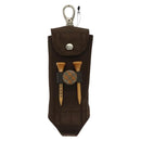 BURBERRY Golf Ball Case Nylon Brown Silver Auth 138917-2