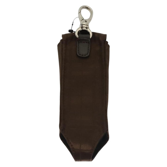 BURBERRY Golf Ball Case Nylon Brown Silver Auth 138917