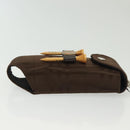 BURBERRY Golf Ball Case Nylon Brown Silver Auth 138917-5
