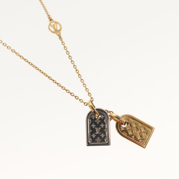 LOUIS VUITTON Nanogram Collier Precious Necklace metal Gold M63141 Auth 138918