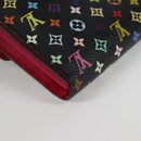 LOUIS VUITTON Multicolor Portefeiulle Sarah Wallet Black M60668 LV Auth 138922V-16