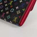 LOUIS VUITTON Multicolor Portefeiulle Sarah Wallet Black M60668 LV Auth 138922V-17