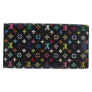LOUIS VUITTON Multicolor Portefeiulle Sarah Wallet Black M60668 LV Auth 138922V-2
