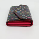 LOUIS VUITTON Multicolor Portefeiulle Sarah Wallet Black M60668 LV Auth 138922V-4