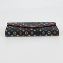 LOUIS VUITTON Multicolor Portefeiulle Sarah Wallet Black M60668 LV Auth 138922V-6