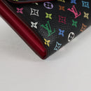 LOUIS VUITTON Multicolor Portefeiulle Sarah Wallet Black M60668 LV Auth 138922V-14