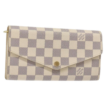 LOUIS VUITTON Damier Azur Portefeuille Sarah Long Wallet N63208 LV Auth 138932