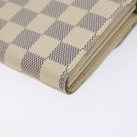 LOUIS VUITTON Damier Azur Portefeuille Sarah Long Wallet N63208 LV Auth 138932