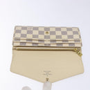 LOUIS VUITTON Damier Azur Portefeuille Sarah Long Wallet N63208 LV Auth 138932-8