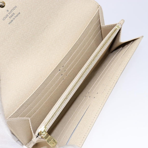 LOUIS VUITTON Damier Azur Portefeuille Sarah Long Wallet N63208 LV Auth 138932